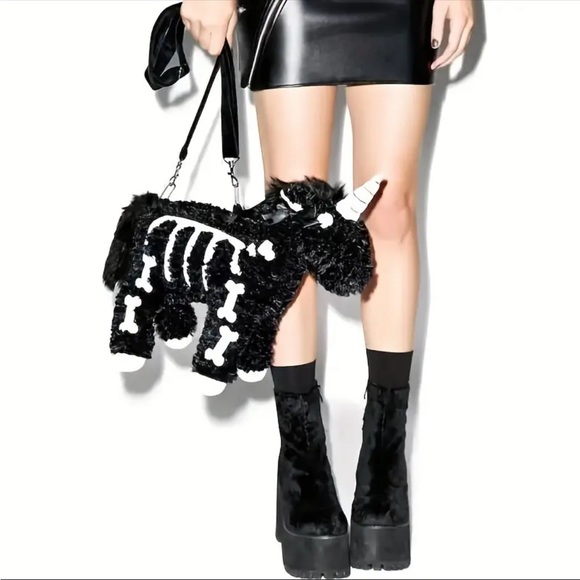 Handbags - Plush Unicorn Skeleton Crossbody